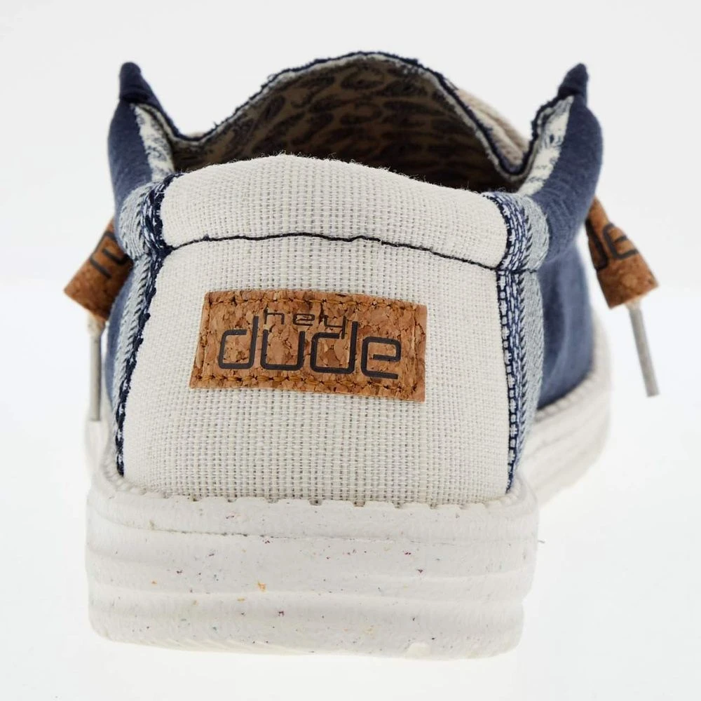 Heydude Men's Hey Dude Wally Linen Natural Navy 4 Heydude Men's Hey Dude Wally Linen Natural Navy - Image 4