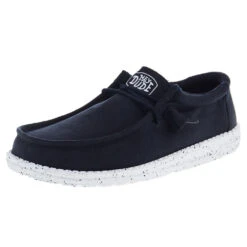 Heydude Men's Hey Dude Wally Slub Navy Canvas Casual Shoe