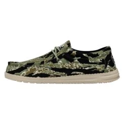 Heydude Hey Dude Men's Wally Ripstop Tiger Stripe Camo -Heydude Shop 40004 9CJ WALLYCAMOUFLAGE TIGERSTRIPECAMO LEFTSIDE