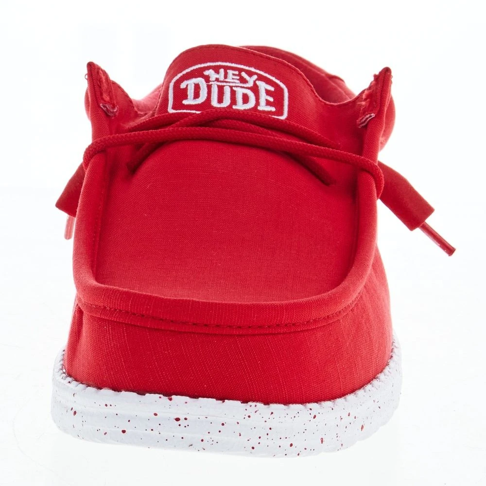 Heydude Men's Hey Dude Wally Slub Red Canvas Casual Shoe 2 Heydude Men's Hey Dude Wally Slub Red Canvas Casual Shoe - Image 2