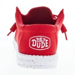 Heydude Men's Hey Dude Wally Slub Red Canvas Casual Shoe 8 Heydude Men's Hey Dude Wally Slub Red Canvas Casual Shoe -Heydude Shop 40009 610 04