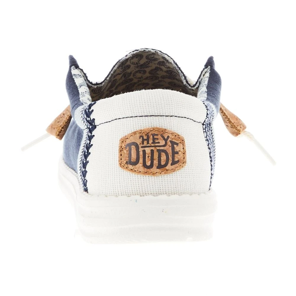 Heydude Men's Hey Dude Wally Linen Natural Navy Shoe 3 Heydude Men's Hey Dude Wally Linen Natural Navy Shoe - Image 3