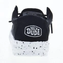 Heydude Toddler Hey Dude Wally Slub Black Canvas Casual Shoe -Heydude Shop 40029 001 04
