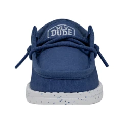 Heydude Hey Dude Wally Toddler Slub Canvas True Blue -Heydude Shop 40029 428 WALLYTODDLERSLUBCANVAS TRUEBLUE LEFTFRONT