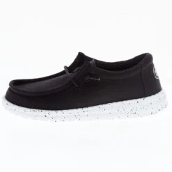 Heydude Youth Hey Dude Wally Slub Black Canvas Casual Shoe -Heydude Shop 40044 001 03